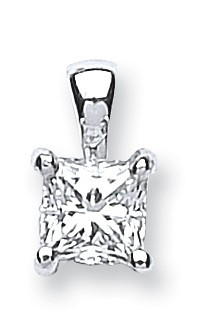 18ct White Gold 0.50ct Princess Cut Diamond Pendant