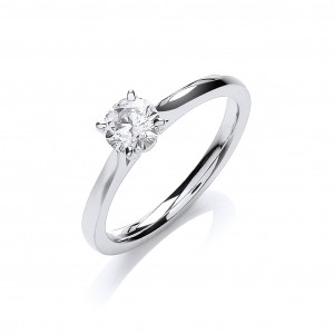 18ct White Gold 0.50ct Certificated Engagement Ring