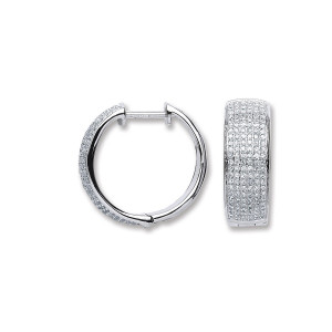 18ct White Gold 0.55ct Diamond Hoop Earrings