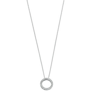 9ct White Gold 0.25ct Diamond Circle Pendant with 18in/45cm Chain