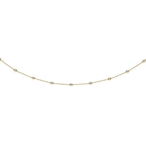 18ct Yellow Gold 2.04ct Diamond by the yard Necklace (36in/91cm)