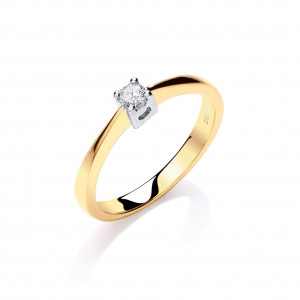 9ct Y/G 0.10ct Solitaire Ring