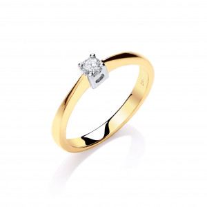 9ct Y/G 0.15ct Diamond Engagement Ring