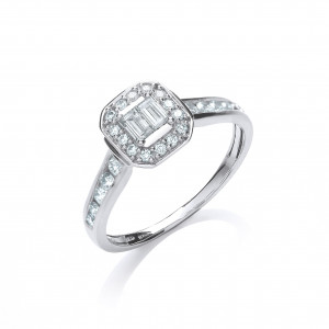 18ct White Gold 0.55ct Diamond Dress Ring