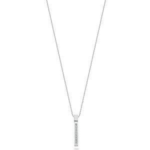 9ct White Gold 0.12ct Diamond Drop Pendant with 18in/45cm Chain
