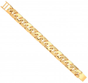 Y/G Plain & Engraved Anchor Large Link Gents Bracelet