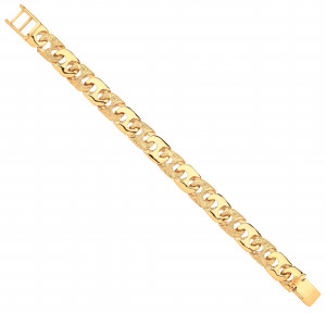 Y/G Plain & Engraved Anchor Medium Link Gents Bracelet
