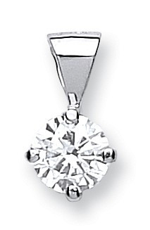 18ct White Gold 0.35ct Claw Set Diamond Pendant