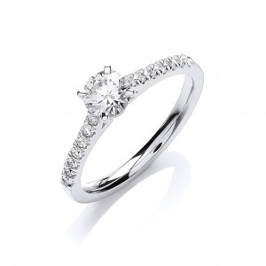 18ct White Gold 0.70ctw Certificated Engagement Ring
