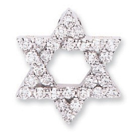 18ct White Gold 0.80ct Diamond Star of David Pendant
