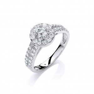18ct White Gold 0.75ct H-SI Diamond Fancy Ring