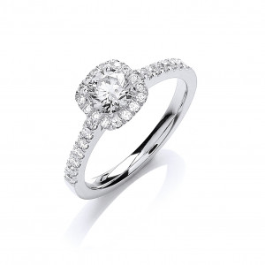 18ct White Gold 0.80ctw Certificated Engagement Ring