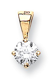 18ct Yellow Gold 0.15ct Claw Set Diamond Pendant