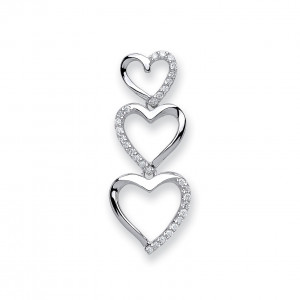 9ct White Gold 0.15ct Diamond Heart Pendant