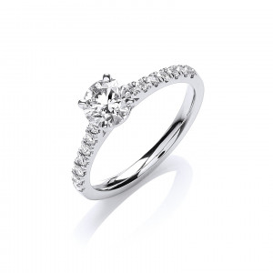 18ct White Gold 0.90ctw Certificated Engagement Ring