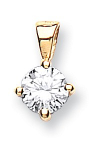 18ct Yellow Gold 0.25ct Claw Set Diamond Pendant