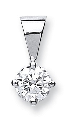 18ct White Gold 0.50ct Claw Set Diamond Pendant