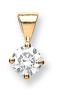 18ct Yellow Gold 0.35ct Claw Set Diamond Pendant