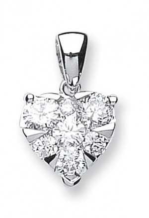 18ct White Gold 0.50ct Diamond Heart Pendant