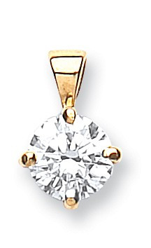18ct Yellow Gold 0.50ct Claw Set Diamond Pendant