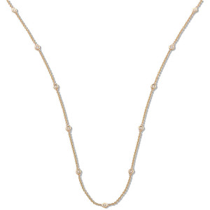 18ct Yellow Gold 0.50ct Diamond by the yard Necklace (18in/45cm)