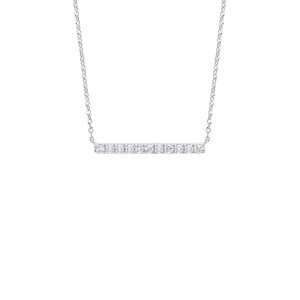 9ct White Gold 0.20ct Diamond Bar Necklace