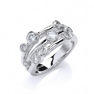 18ct White Gold 1.30ct GH-SI Diamond Dress Ring