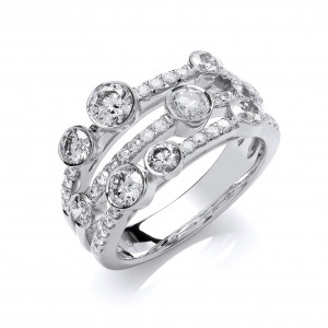 18ct White Gold 1.60ct GH-SI Diamond Dress Ring
