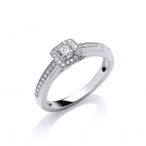 18ct White Gold 0.25ct Fancy Engagement Ring