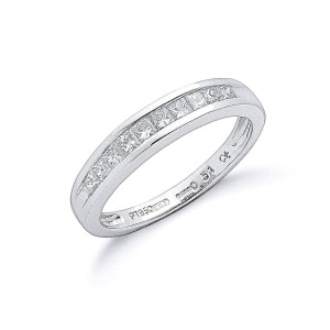 Platinum 0.50ct G/H-Vs Princess Cut Eternity Diamond Ring