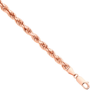 Rose Gold 4.5mm Semi Solid D/C Rope Chain